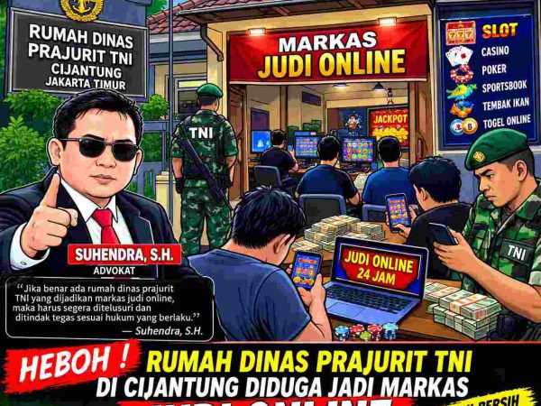 Rumah Dinas Prajurit TNI di Cijantung Diduga Jadi Tempat Judi Online, Suhendra, S.H. Minta Penelusuran Serius